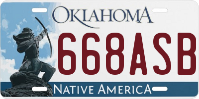 OK license plate 668ASB