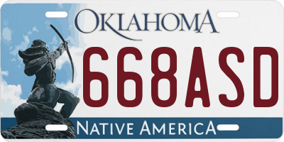 OK license plate 668ASD