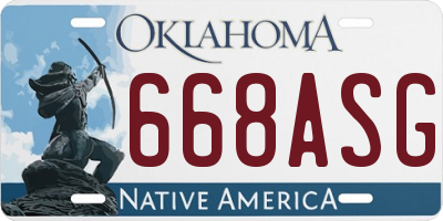OK license plate 668ASG