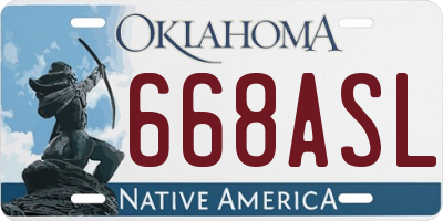 OK license plate 668ASL