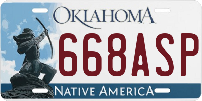 OK license plate 668ASP