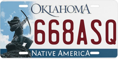 OK license plate 668ASQ