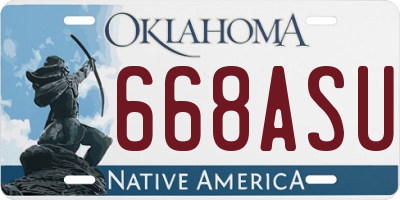OK license plate 668ASU