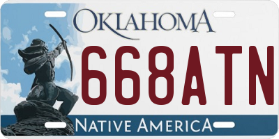 OK license plate 668ATN