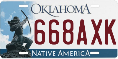 OK license plate 668AXK