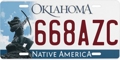 OK license plate 668AZC