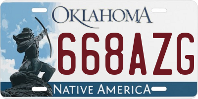 OK license plate 668AZG