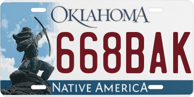 OK license plate 668BAK
