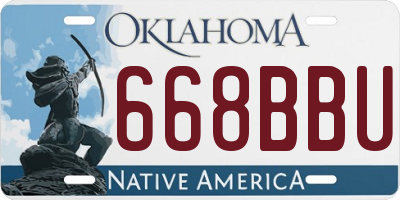 OK license plate 668BBU