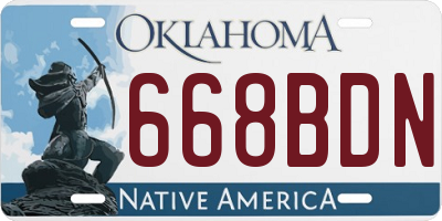 OK license plate 668BDN