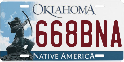 OK license plate 668BNA