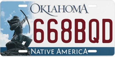 OK license plate 668BQD