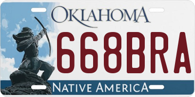 OK license plate 668BRA