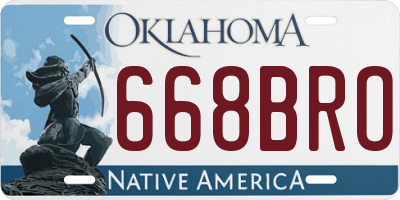 OK license plate 668BRO