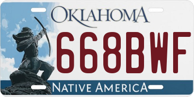 OK license plate 668BWF