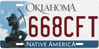 OK license plate 668CFT