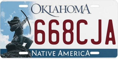 OK license plate 668CJA