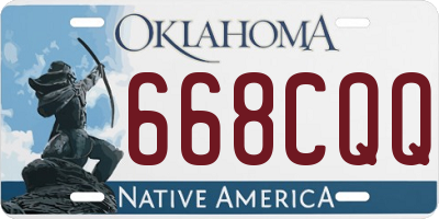 OK license plate 668CQQ