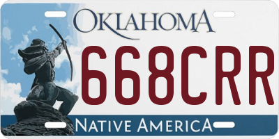 OK license plate 668CRR