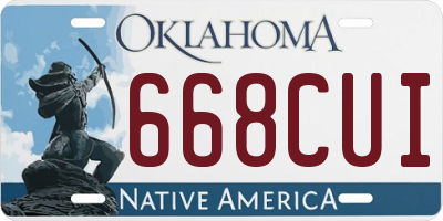 OK license plate 668CUI