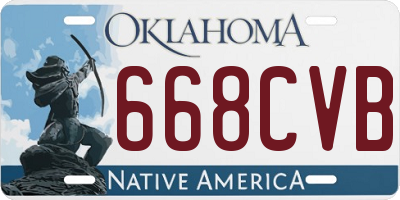 OK license plate 668CVB