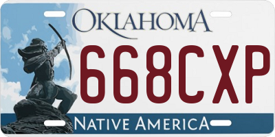 OK license plate 668CXP