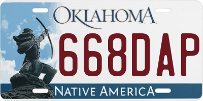 OK license plate 668DAP