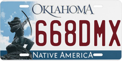OK license plate 668DMX