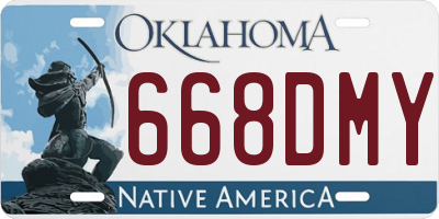 OK license plate 668DMY