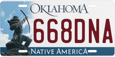 OK license plate 668DNA