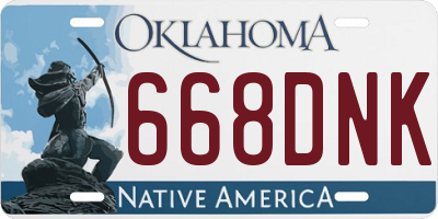 OK license plate 668DNK
