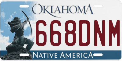 OK license plate 668DNM