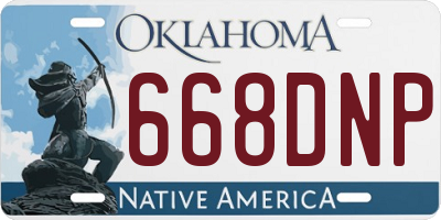 OK license plate 668DNP