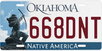 OK license plate 668DNT