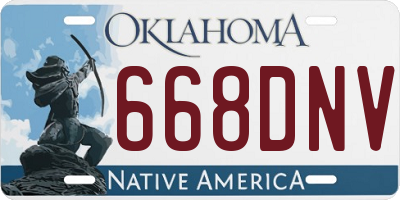 OK license plate 668DNV