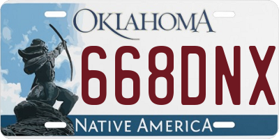 OK license plate 668DNX