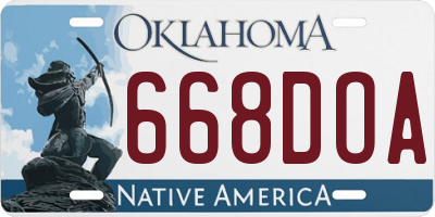 OK license plate 668DOA