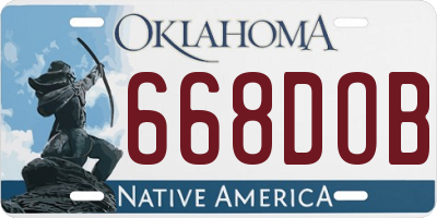 OK license plate 668DOB