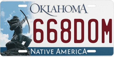 OK license plate 668DOM
