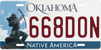 OK license plate 668DON