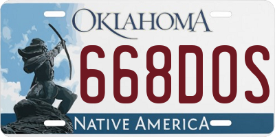 OK license plate 668DOS