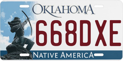 OK license plate 668DXE