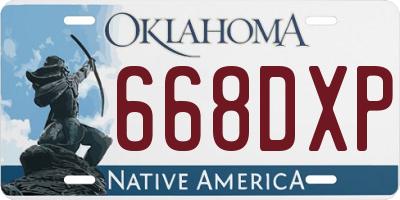 OK license plate 668DXP