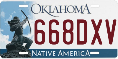 OK license plate 668DXV