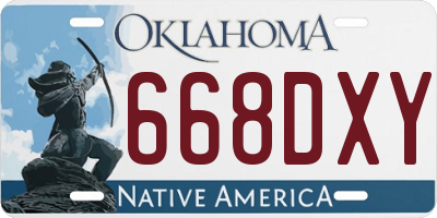 OK license plate 668DXY