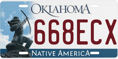 OK license plate 668ECX