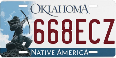 OK license plate 668ECZ