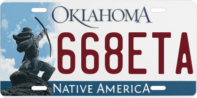OK license plate 668ETA