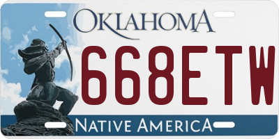 OK license plate 668ETW