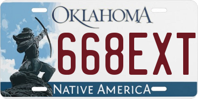 OK license plate 668EXT